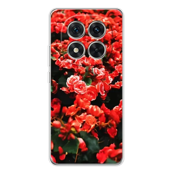 Чохол з принтом «Квіти червоні» для Xiaomi Redmi Note 14 Pro Plus
