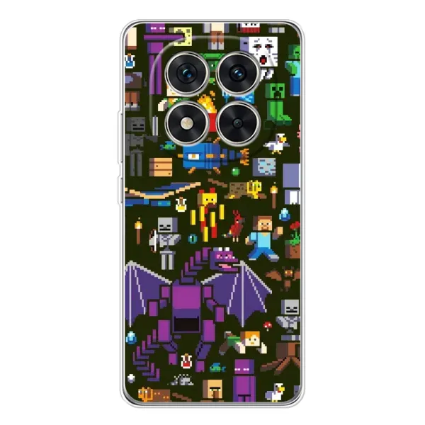Чохол з принтом «Колаж Майнкрафт» для Xiaomi Redmi Note 14 Pro Plus