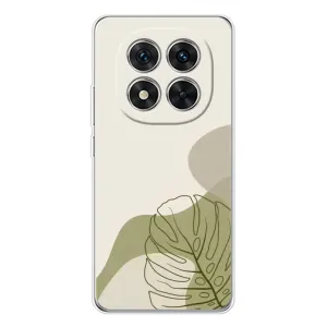 Силиконовый чехол с принтом в цветах на Xiaomi Redmi Note 14 Pro Plus (Зеленая монстера дизайн)