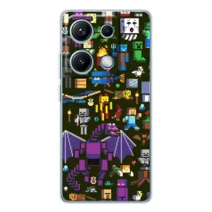 Чохол Майнкрафт на Xiaomi Redmi Note 14S (AlphaPrint) Minecraft (Колаж Майнкрафт)