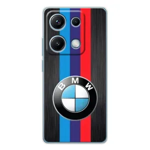Чехол для Редми Нот 14С - с принтом БМВ (AlphaPrint) (Лого BMW)