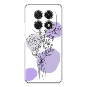 Силиконовый чехол с принтом в цветах на Xiaomi Redmi Note 15 5G (Букет фиолетовая абстракция)