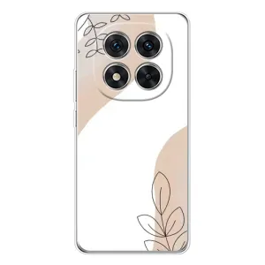 Силиконовый чехол с принтом в цветах на Xiaomi Redmi Note 15 Pro Plus (Нюдовая веточка абстракция)
