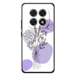 Силиконовый чехол с принтом в цветах на Xiaomi Redmi Note 15 (Букет фиолетовая абстракция)