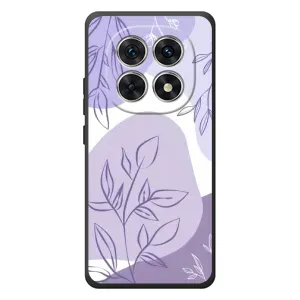 Силиконовый чехол с принтом в цветах на Xiaomi Redmi Note 15 (Фиолетовые листья абстракция)