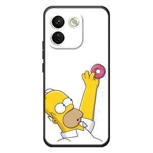 Чехол с Симпсонами для Xiaomi Redmi Note 17 Pro Max (VPrint) (Гомер с пончиком)