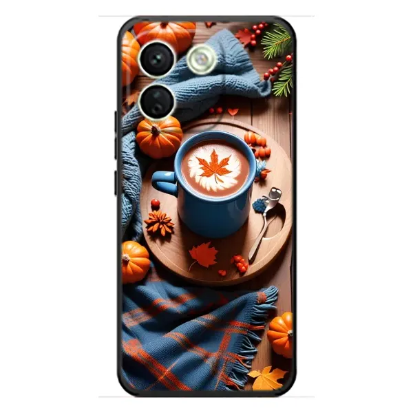 Чохол з принтом «Кава і гарбузики» для Xiaomi Redmi Note 17 Pro Max
