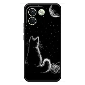 Чехол с принтом для Xiaomi Redmi Note 17 Pro Max (AlphaPrint) Модные коты (Котик и луна)