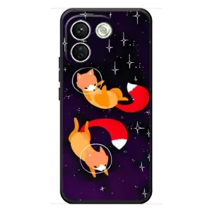 Чехлы с картинкой Лисички для Xiaomi Redmi Note 17 Pro Max (VPrint) (Лисички космонавты)
