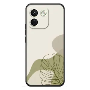 Силиконовый чехол с принтом в цветах на Xiaomi Redmi Note 17 Pro Max (Зеленая монстера дизайн)