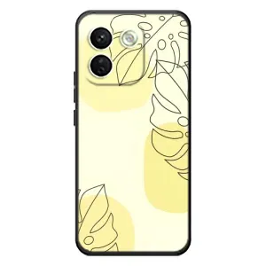 Силиконовый чехол с принтом в цветах на Xiaomi Redmi Note 17 Pro Max (Желтая монстера арт)