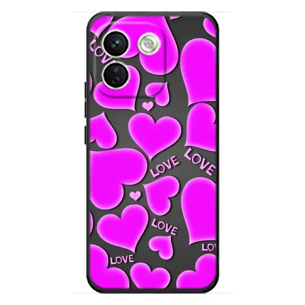 Чохол з принтом «Pink hearts» для Xiaomi Redmi Note 17 Pro Max