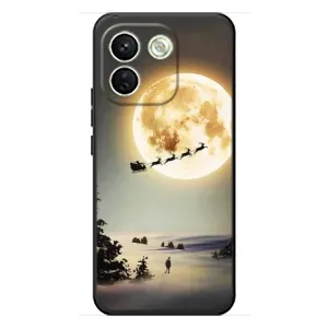 Новорічні, Святкові Чохли для Xiaomi Redmi Note 17 Pro Max - 2024 год (Санта на місяці)