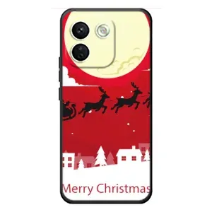 Рождественские Чехлы для Xiaomi Redmi Note 17 Pro Max (VPrint) (Санта с оленями)