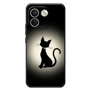 Чехол с принтом для Xiaomi Redmi Note 17 Pro Max (AlphaPrint) Модные коты (Силуэт котика)
