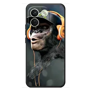 Чехол с Обезьянами Xiaomi Redmi Note 17 Pro Max - (AlphaPrint) (В наушниках)