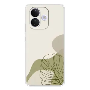 Силиконовый чехол с принтом в цветах на Xiaomi Redmi Note 17 Pro (Зеленая монстера дизайн)