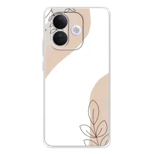 Силиконовый чехол с принтом в цветах на Xiaomi Redmi Note 17 Pro (Нюдовая веточка абстракция)