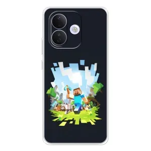 Чохол Майнкрафт на Xiaomi Redmi Note 17 Pro (AlphaPrint) Minecraft (персонажі Minecraft)