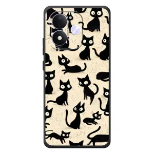 Чехол с рисунком кот на Xiaomi Redmi Note 17 (Черные коты)