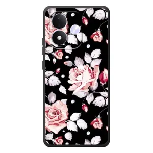 Чехлы с Цветами для Xiaomi Redmi Note 17 (VPrint) (Цветочки на черном)