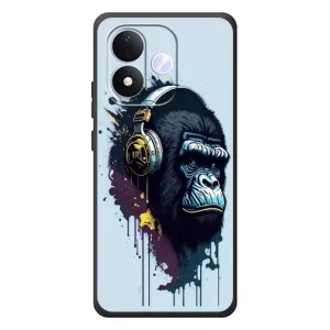 Чехол с Обезьянами Xiaomi Redmi Note 17 - (AlphaPrint) (Горилла в наушниках)