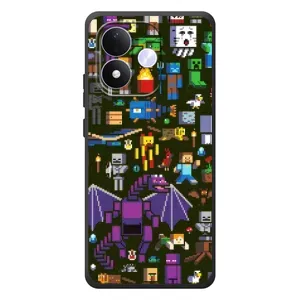Чохол Майнкрафт на Xiaomi Redmi Note 17 (AlphaPrint) Minecraft (Колаж Майнкрафт)