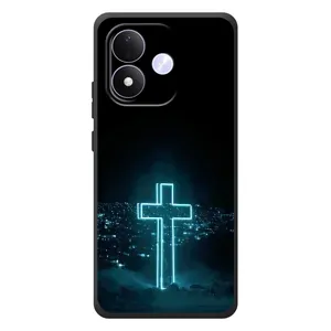 Чехол для Xiaomi Redmi Note 17 (AlphaPrint) - (Христианские) (Крест и город)