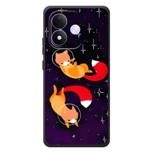 Чехлы с картинкой Лисички для Xiaomi Redmi Note 17 (VPrint) (Лисички космонавты)