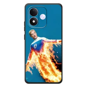 Чехол с принтом Фантастическая четверка для Xiaomi Redmi Note 17 (Человек-факел в огне)