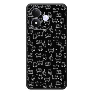 Чехол с принтом для Xiaomi Redmi Note 17 (AlphaPrint) Модные коты (Меленькие котики)