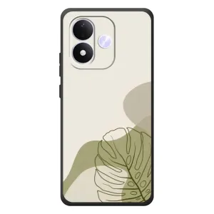 Силиконовый чехол с принтом в цветах на Xiaomi Redmi Note 17 (Зеленая монстера дизайн)