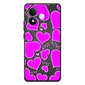 Чехлы для любимой на Сяомі Редмі Ноут 17 (VPrint) (Pink hearts)