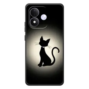 Чехол с принтом для Xiaomi Redmi Note 17 (AlphaPrint) Модные коты (Силуэт котика)