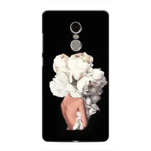 Чехлы (ART) Цветы на Xiaomi Redmi Note 4 (VPrint) (Белые цветы)
