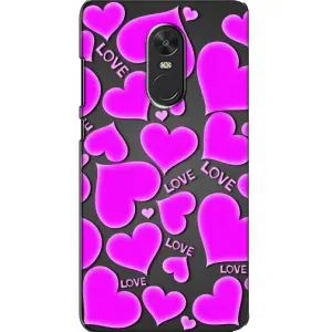 Чехлы для любимой на Сяоми Редми Ноут 4Х (VPrint) (Pink hearts)