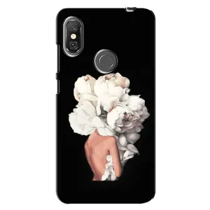 Чехлы (ART) Цветы на Xiaomi Redmi Note 6 Pro (VPrint) (Белые цветы)