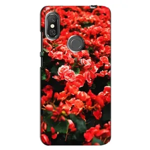 Чехлы с Цветами для Xiaomi Redmi Note 6 Pro (VPrint) (Цветы красные)