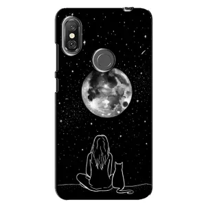 Чохол з малюнком кіт на Xiaomi Redmi Note 6 Pro (Дівчина з котом)