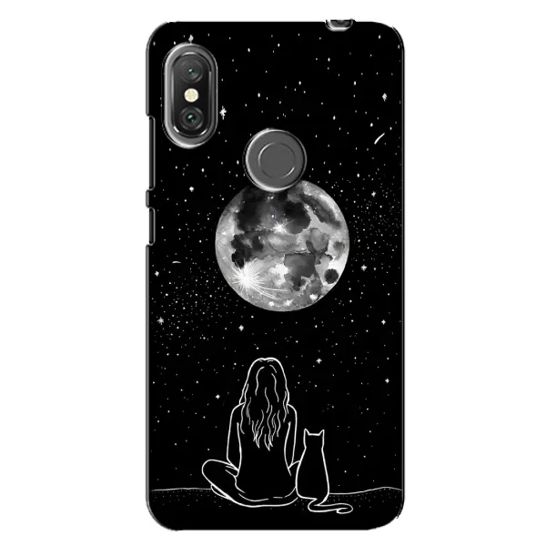 Чохол з принтом «Дівчина з котом» для Xiaomi Redmi Note 6 Pro
