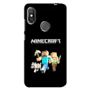 Чохол Майнкрафт на Xiaomi Redmi Note 6 Pro (AlphaPrint) Minecraft (герої Minecraft)