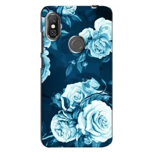 Чехлы (ART) Цветы на Xiaomi Redmi Note 6 Pro (VPrint) (Голубые Бутоны)