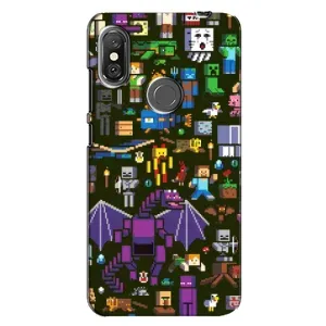 Чохол Майнкрафт на Xiaomi Redmi Note 6 Pro (AlphaPrint) Minecraft (Колаж Майнкрафт)