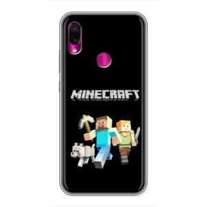 Чохол Майнкрафт на Xiaomi Redmi Note 7 Pro (AlphaPrint) Minecraft (герої Minecraft)