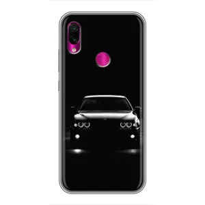 Чехол для Сяоми Редми Ноут 7 Про - с принтом БМВ (AlphaPrint) (Машина BMW)