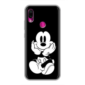 Эксклюзивный чехол для Xiaomi Redmi Note 7 (AlphaPrint - Мультяшные) (Микки на черном)