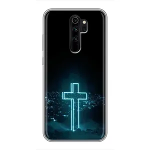 Чехол для Xiaomi Redmi Note 8 Pro (AlphaPrint) - (Христианские) (Крест и город)
