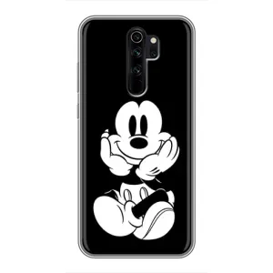Эксклюзивный чехол для Xiaomi Redmi Note 8 Pro (AlphaPrint - Мультяшные) (Микки на черном)