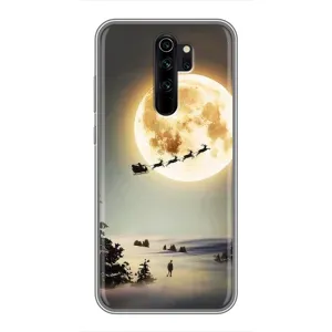 Новорічні, Святкові Чохли для Xiaomi Redmi Note 8 Pro - 2024 год (Санта на місяці)