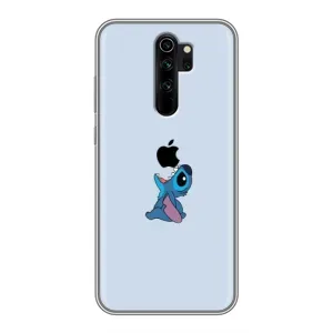 Чехол с принтом Стич на Xiaomi Redmi Note 8 Pro (Stitch apple)